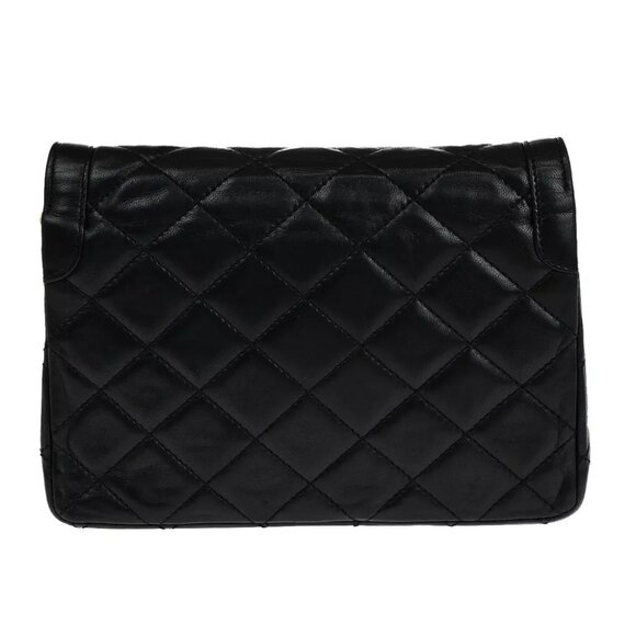 CHANEL PARIS CC Matelasse Chain Mini Shoulder Bag Leather Black Vintage 307RK039 - Picture 4 of 12